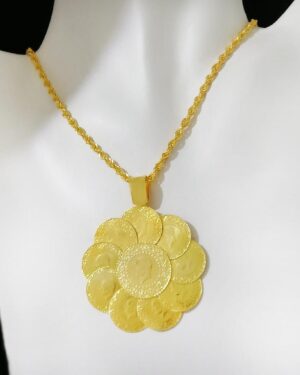 Altın Kaplama 925 Ayar Gümüş 10 Çeyrekli Kolye