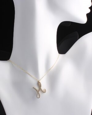 Kadın Zirkon Taşlı H Harfli Altın Kaplama Gümüş Kolye