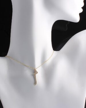 Kadın Zirkon Taşlı İ Harfli Kolye – Altın Kaplama