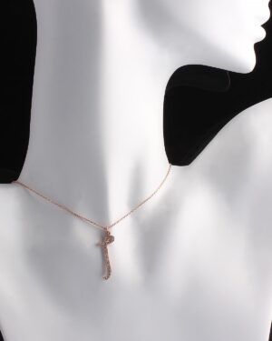 Zirkon Taşlı Rose Gümüş İ Harf Kolye