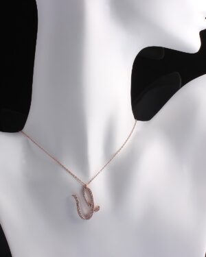 Rose Gümüş U Harf Kolye