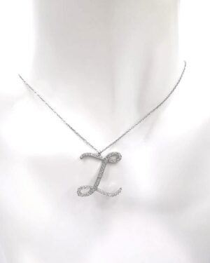 Büyük Boy Z Harf Kolye Zirkon Taşlı | Gümüş Harfli Kolye