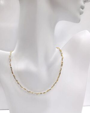 Omar Silver Kadın İtalyan Snack Sinek Üçlü Örgü Gümüş Kolye Zincir