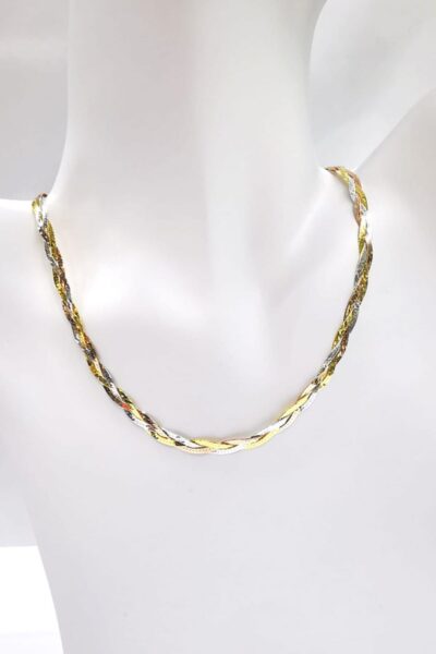 Üçlü Örgü İtalyan Gümüş Kolye Kadın Zincir