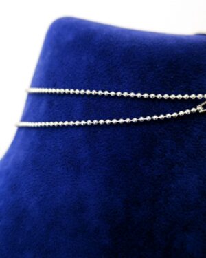 Omar Silver Kadın Top Kolye İthal Rodyumlu Zincir 1,2 MM