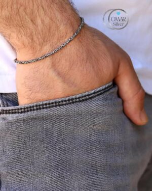 925 Ayar Gümüş Kral Bileklik 2.5 mm Erkek