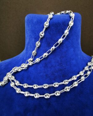 Omar Silver Unisex 4,5MM Arpa Gemici Gümüş Kolye Zincir