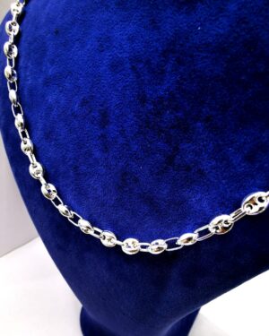 Omar Silver Unisex Gemici Arpa 6MM Gümüş Kolye Zincir