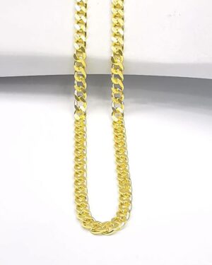 Omar Silver Unisex Gurmet 3,6 MM Gold Altın Kaplama Gümüş Kolye Zincir