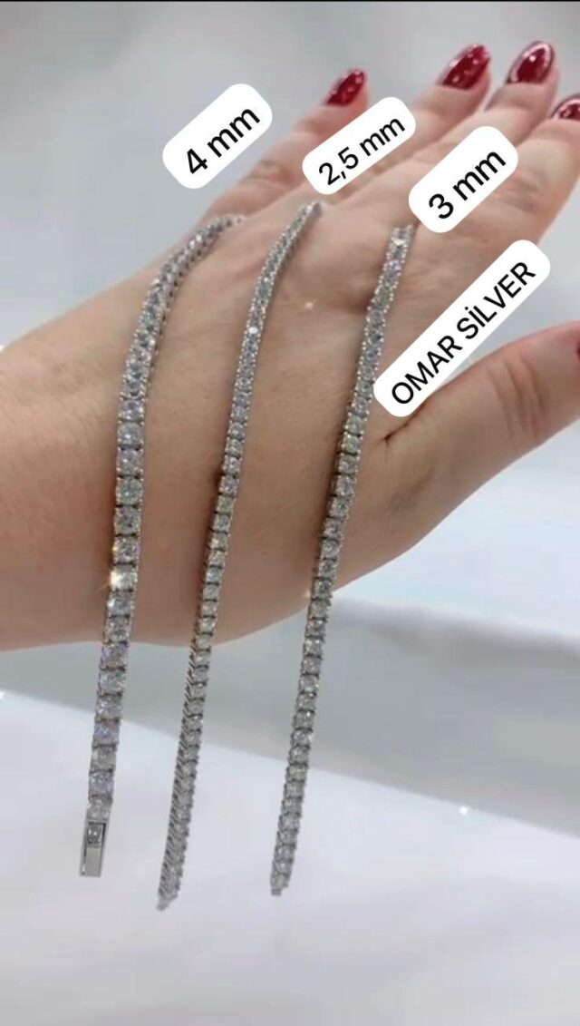 925 Ayar Gümüş Zirkon Taşlı Yuvarlak Suyolu Bileklik