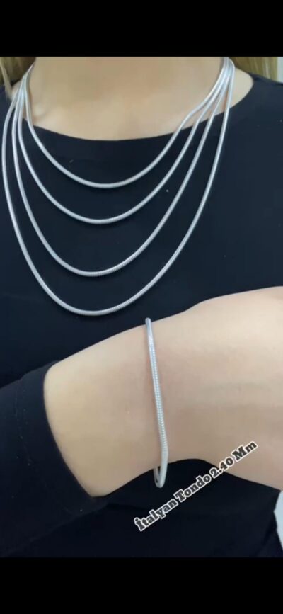 925 Ayar İtalyan Tondo 2,40 mm Kolye Zincir